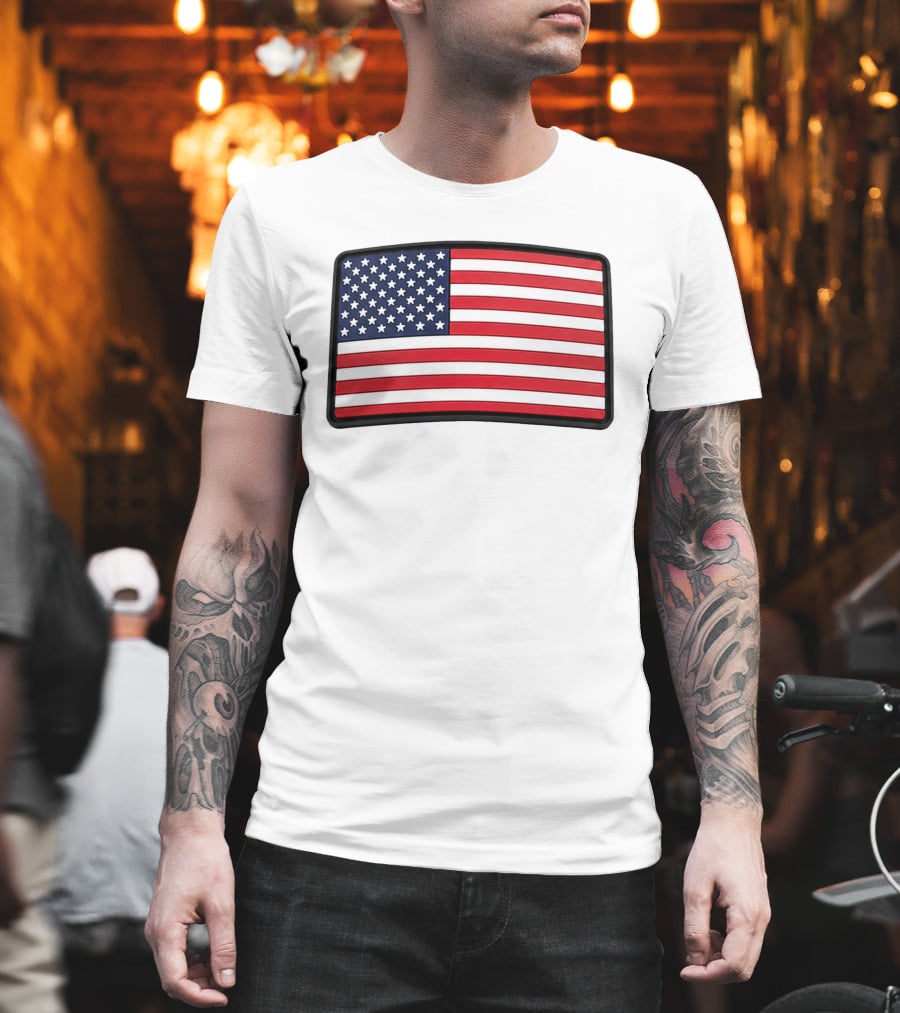 Dan Cevette American Flag Hat United States Stars And Stripes T-Shirt