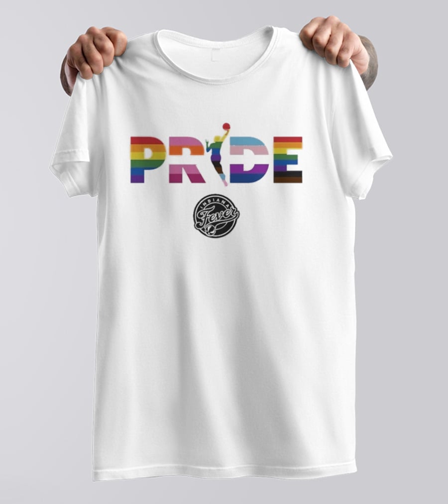 Indiana Fever WNBA Pride Rainbow Basketball Celebration T-Shirt