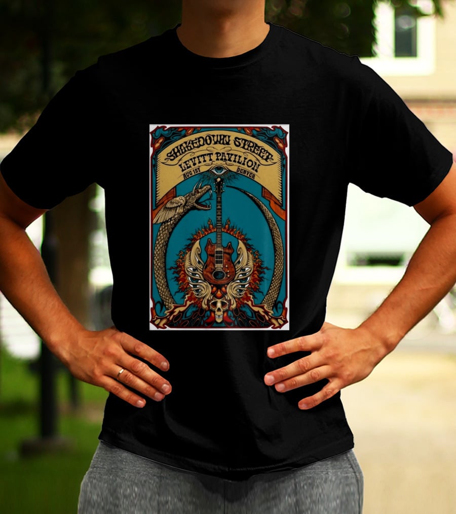 Shakedown Street Levitt Pavilion Aug 1 Denver 2026 Snake Guitar Skull T-Shirt