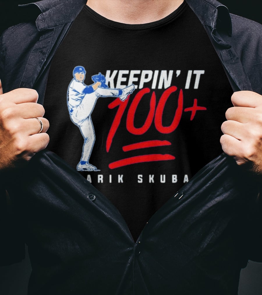 Tarik Skubal Keepin' It 100+ Baseball Pitcher Los Angeles Dodgers T-Shirt