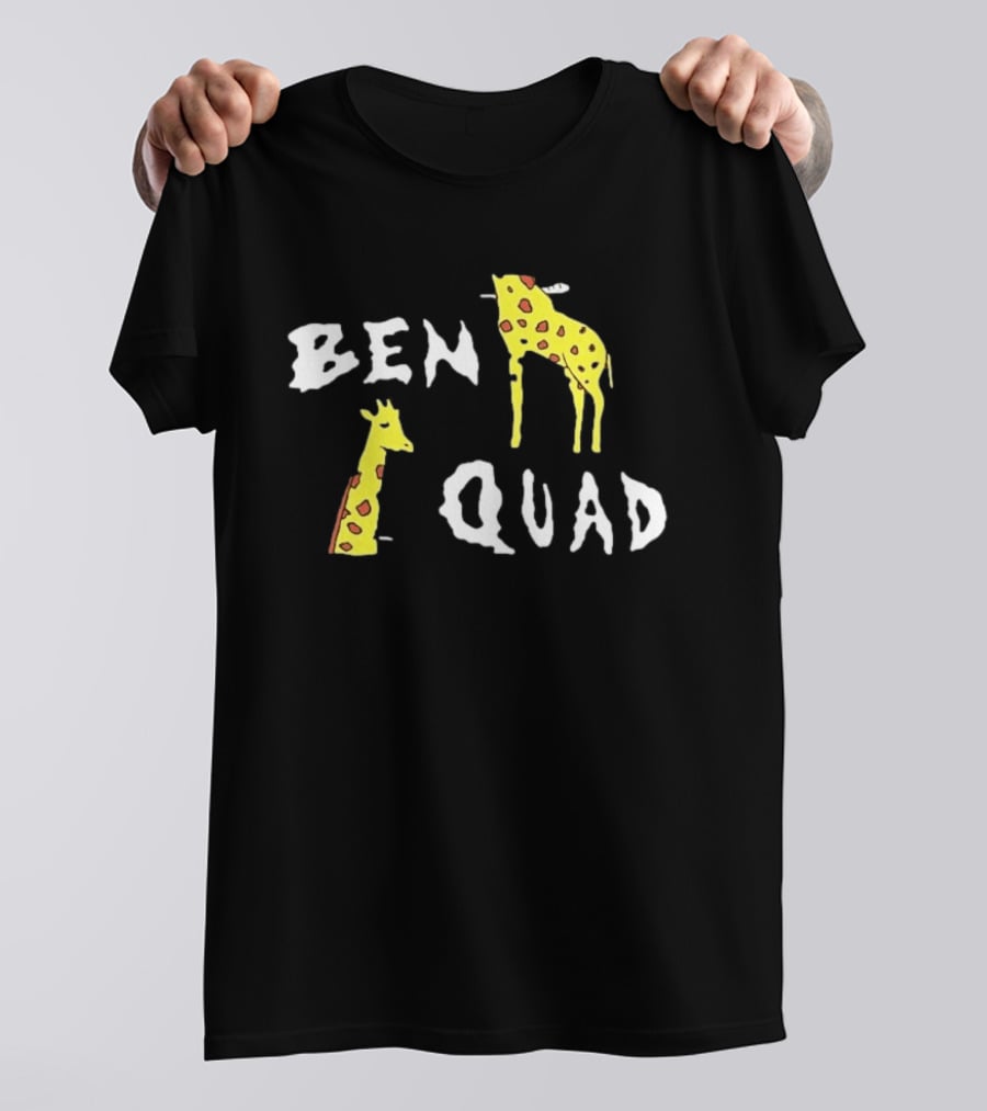 Ben Quad Giraffe Illustration Fun Cartoon T-Shirt