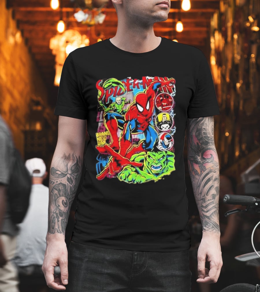 Spider Man Marvel Hulk Punisher Scorpion Ninja Brand New Day T-Shirt