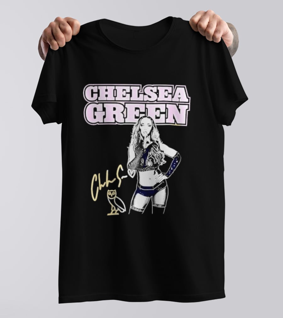 Chelsea Green Wrestling Owl Gesture Signature T-Shirt