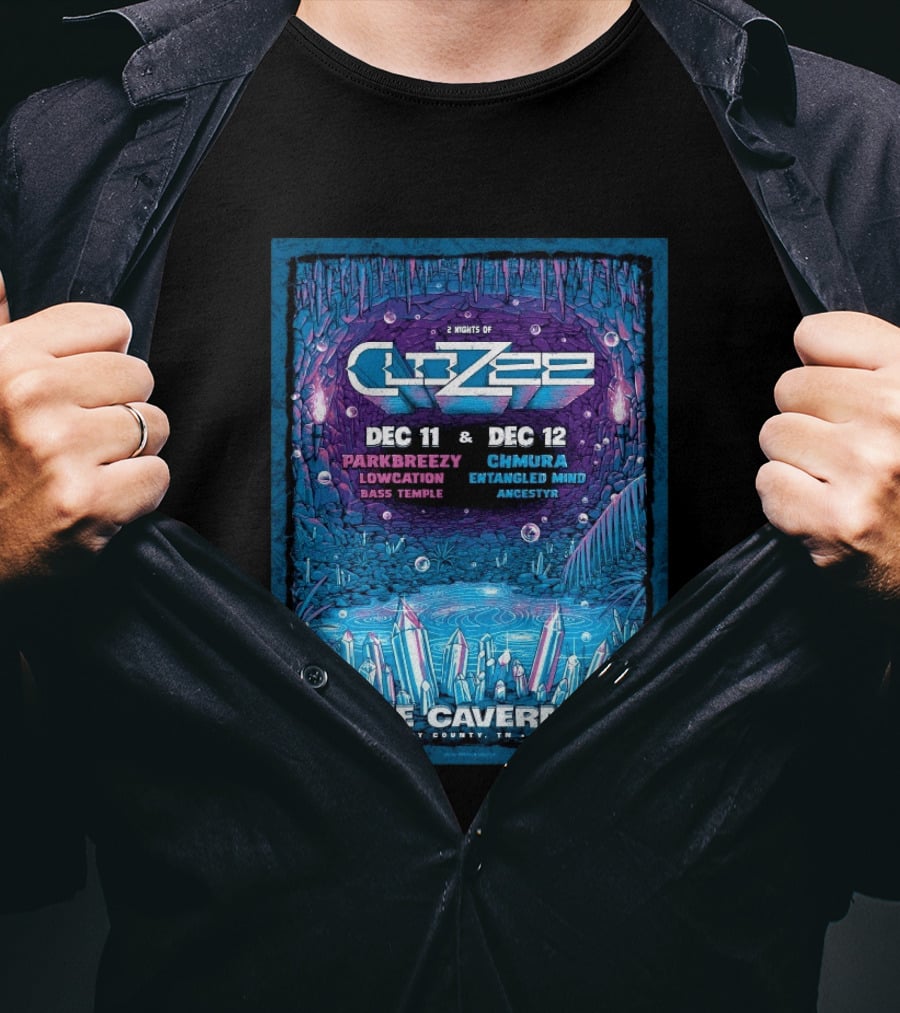 2 Nights Of CloZee The Caverns Grundy County TN Dec 11 12 2026 Parkbreezy Lowcation Bass Temple Chmura Entangled Mind Ancestryr T-Shirt