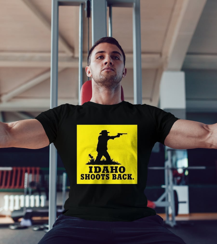 Idaho Shoots Back Cowboy Silhouette Retro Humor T-Shirt