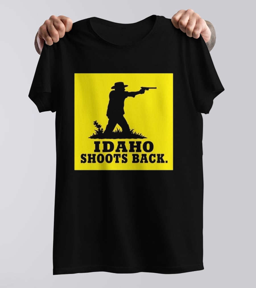 Idaho Shoots Back Cowboy Silhouette Retro Humor T-Shirt