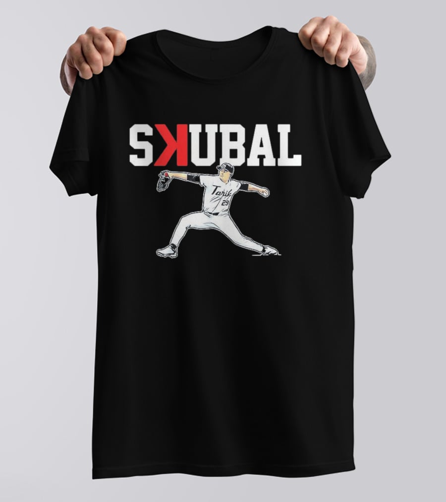 Tarik Skubal Detroit Tigers MLB Player Pitching SKUBAL T-Shirt