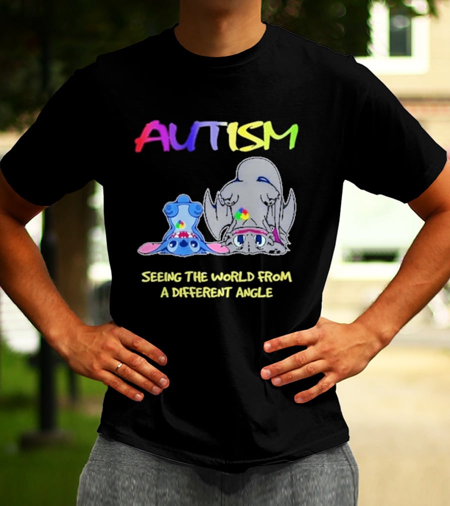 Autism Seeing The World From A Different Angle Toothless Stitch T-Shirt