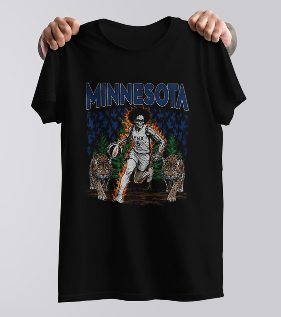 Minnesota Lynx WNBA Basketball Skull With Lynxes Game Day 2026 T-Shirt