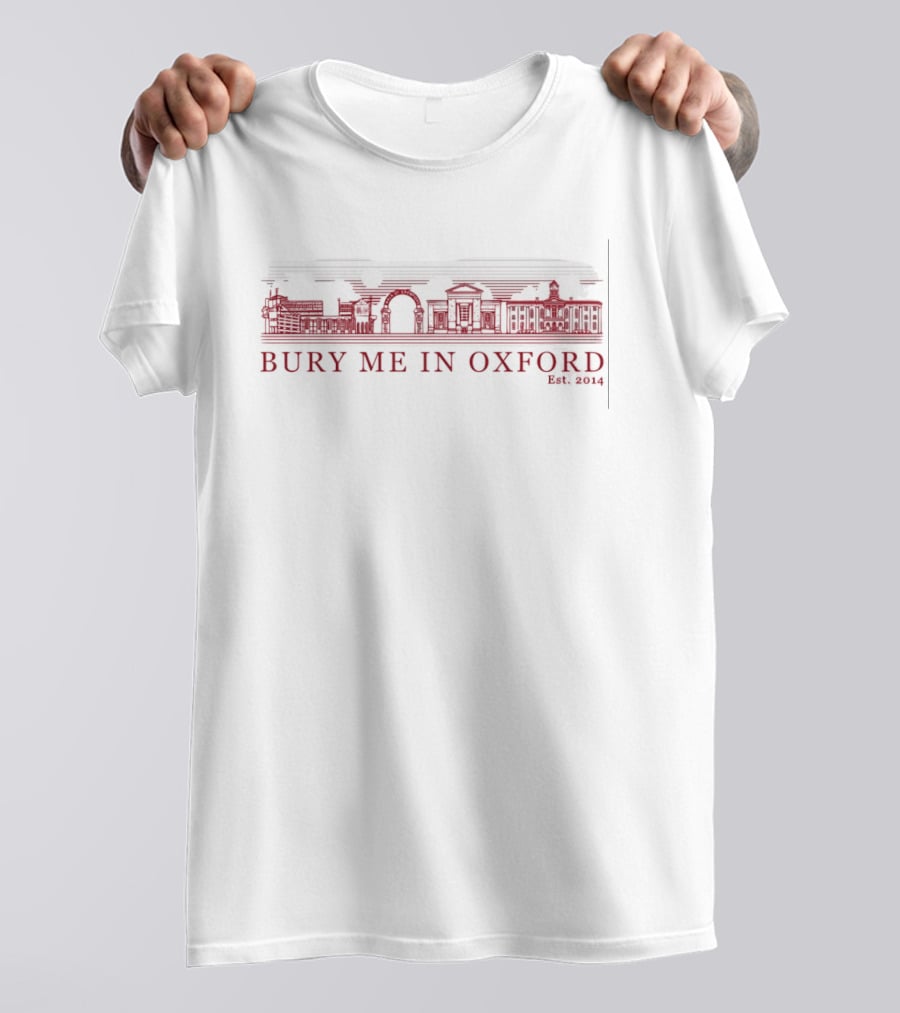 Bury Me In Oxford Est 2014 City Skyline Iconic Landmarks T-Shirt