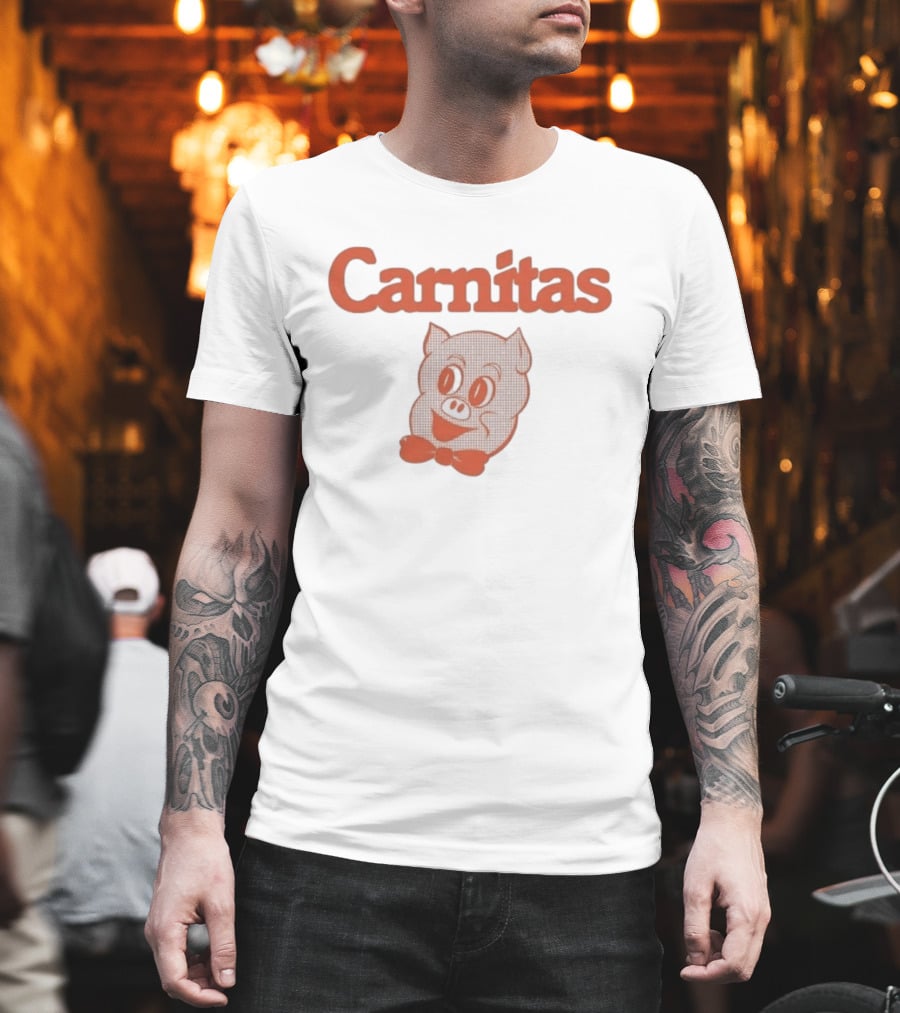 Carnitas Smiling Pig Face Nostalgic Pork T-Shirt