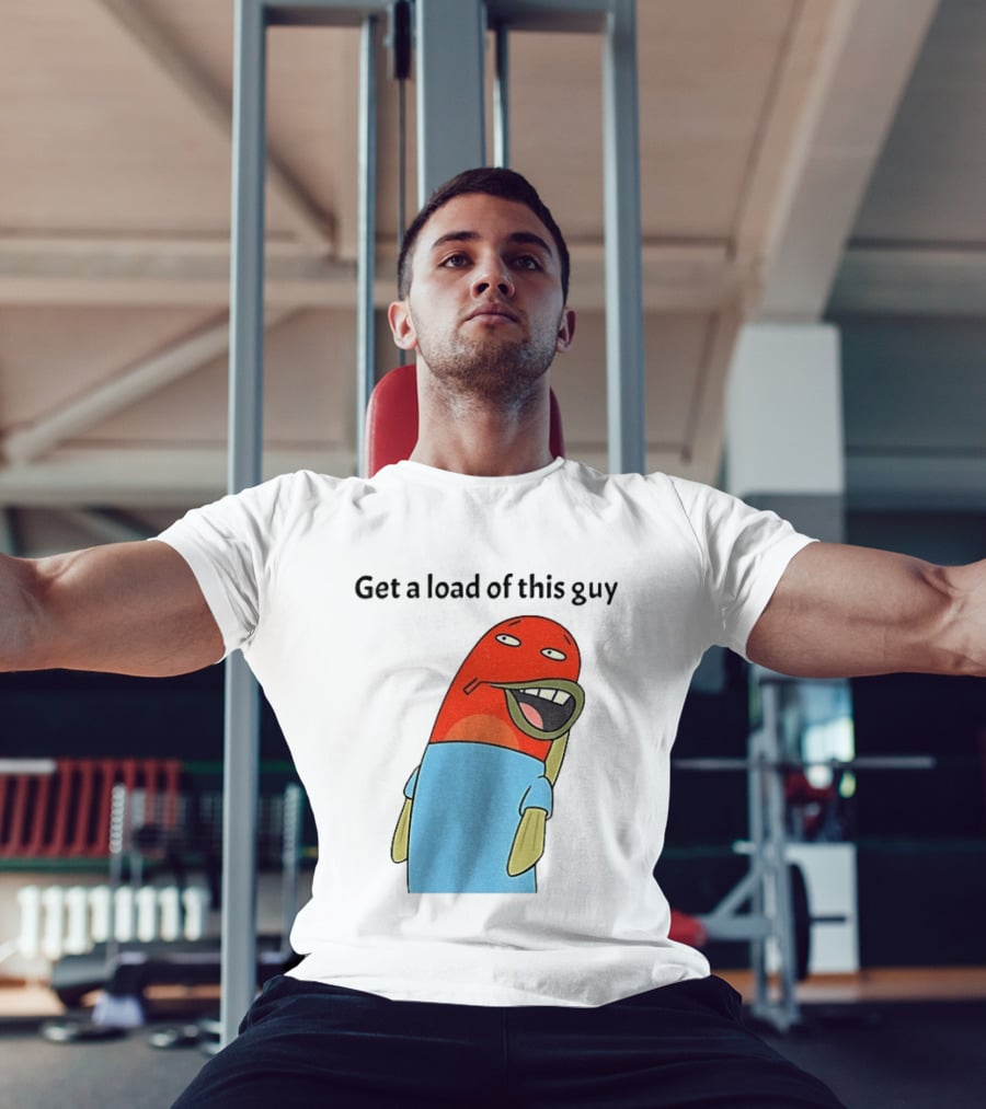 Get A Load Of This Guy Cartoon Quirky Character In Light Blue Outfit T-Shirt
