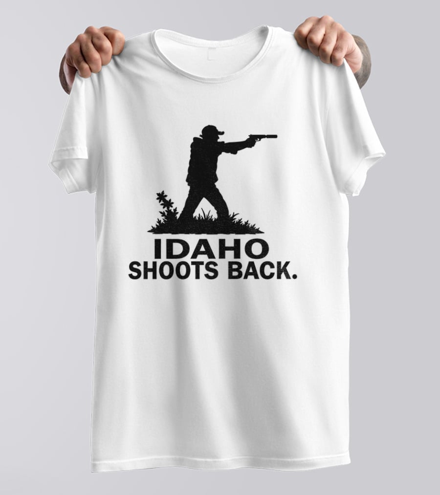 Idaho Shoots Back Silhouette Hunter With Gun T-Shirt
