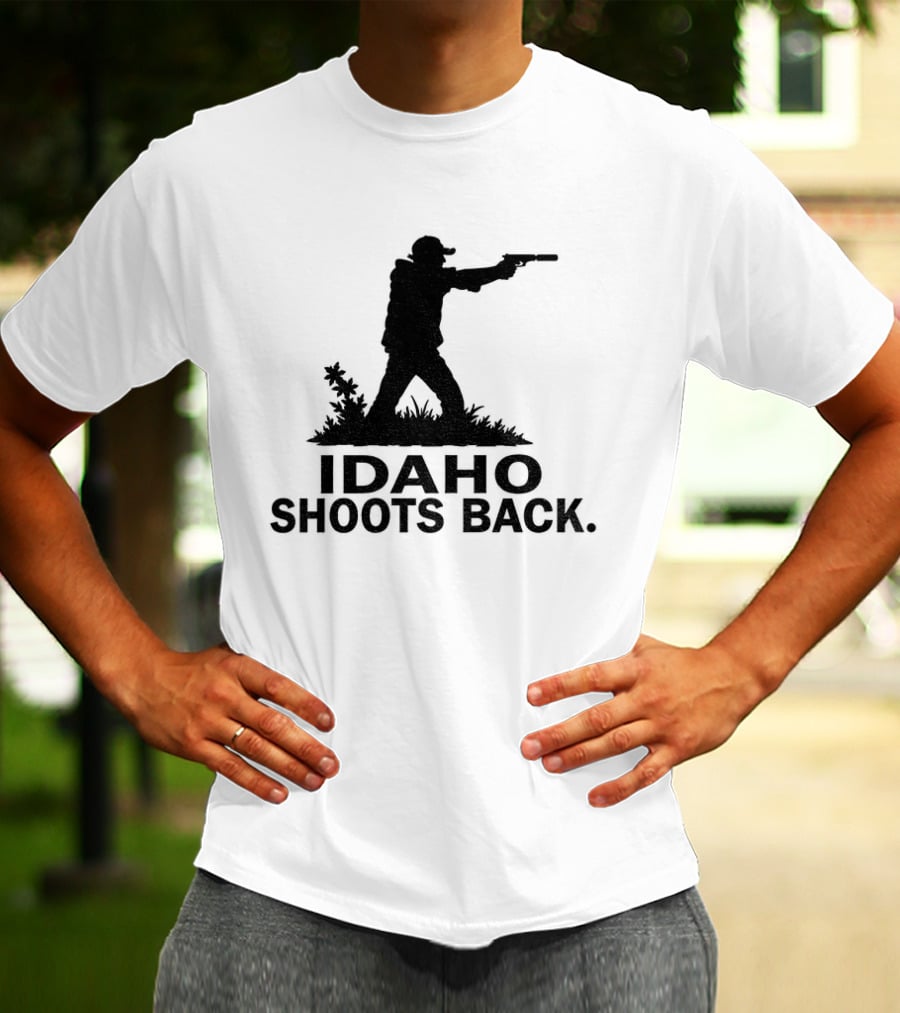 Idaho Shoots Back Silhouette Hunter With Gun T-Shirt