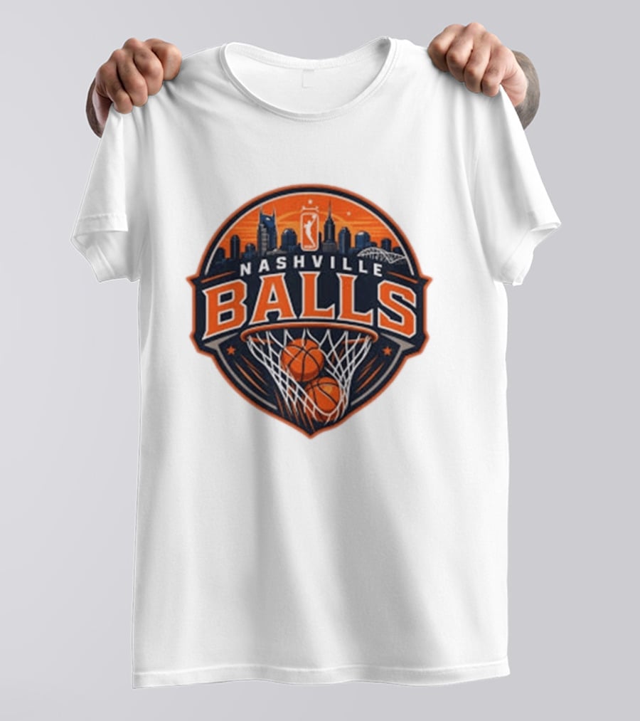 Nashville Balls Skyline Basketball Logo Cityscape T-Shirt