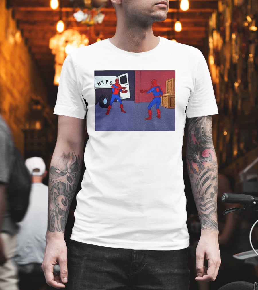 NYPD Spider Man Pointing Meme Twins Scene T-Shirt