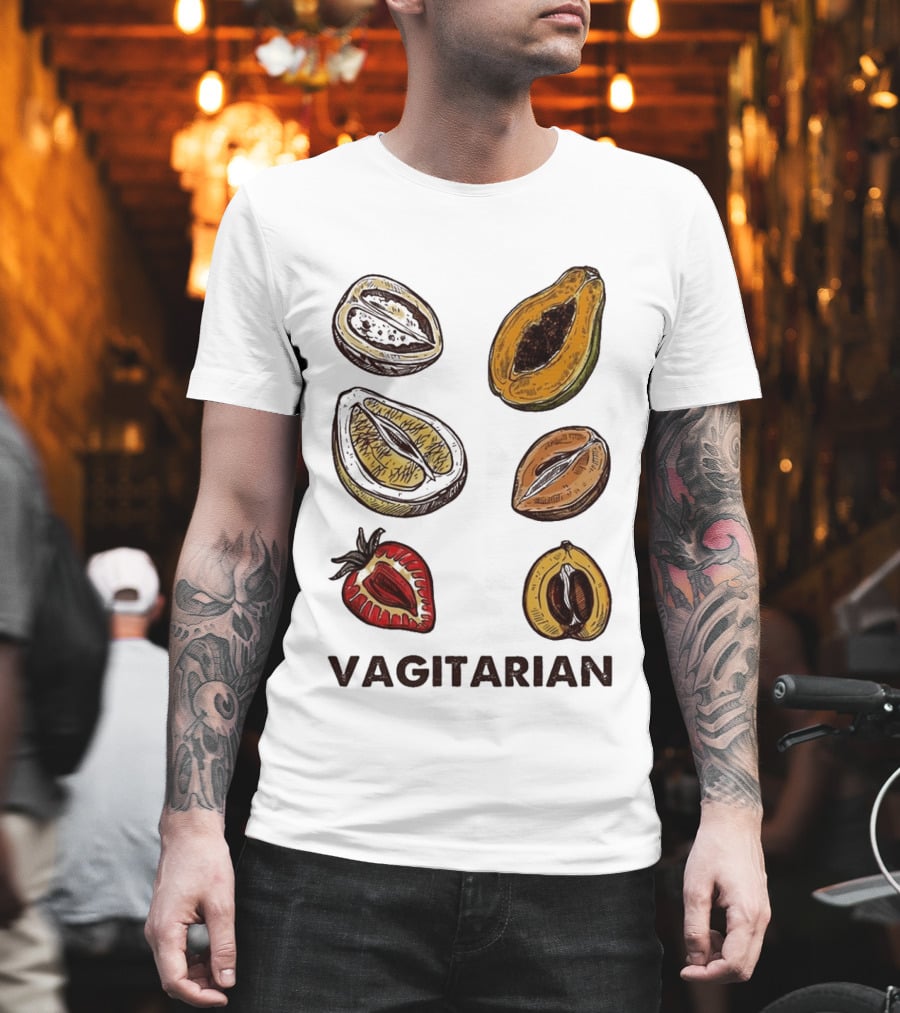 Vagitarian Fruit Humor Strawberry Avocado Papaya Illustrations T-Shirt