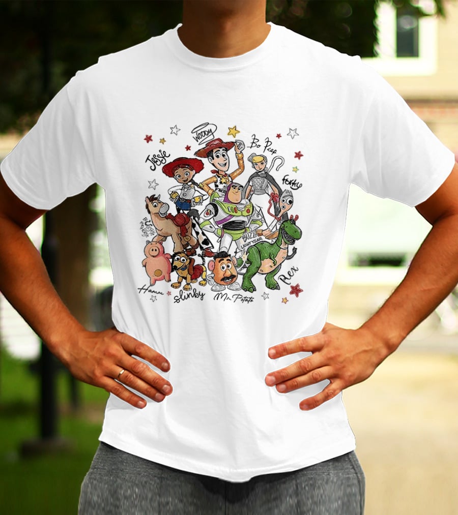 Woody Buzz Lightyear Jessie Bo Peep Forky Toy Story Disneyland Family Hamm Slinky Mr Potato Rex T-Shirt