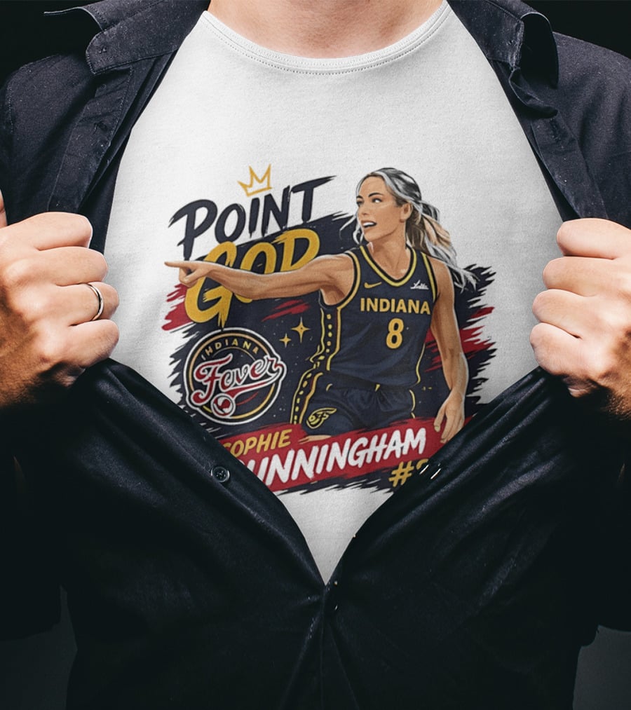 Sophie Cunningham Point God Number 8 Indiana Fever Basketball T-Shirt