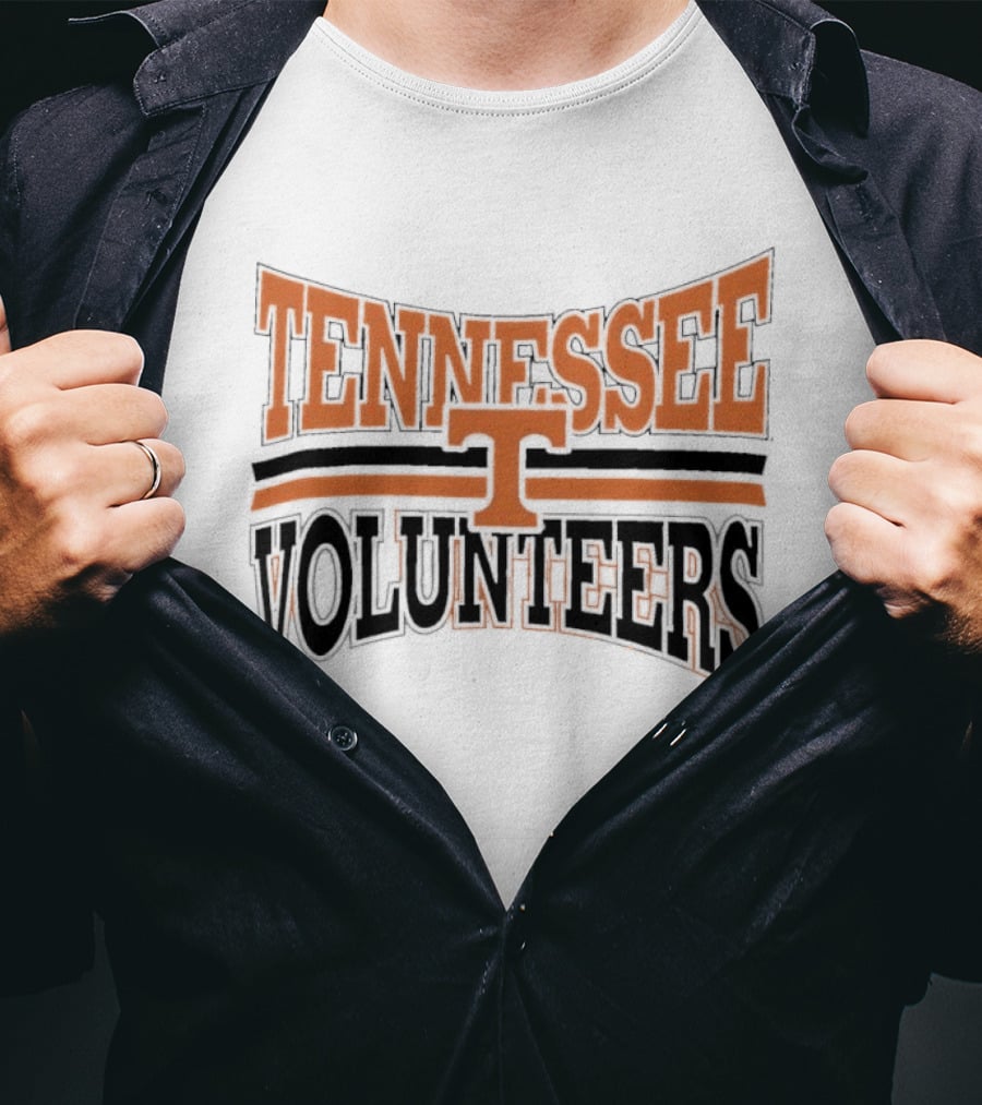 Tennessee Volunteers NCAA Orange Black Arched Block Lettering T-Shirt