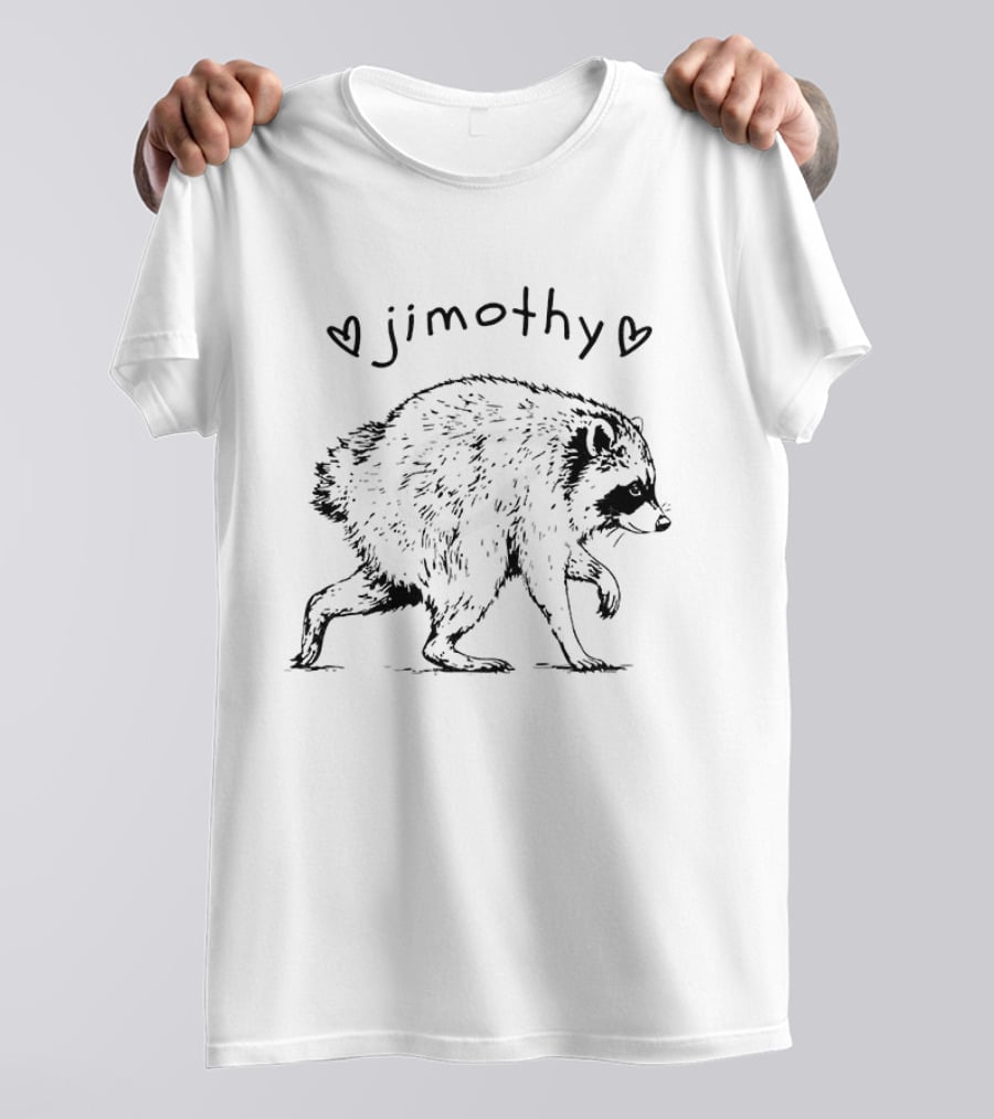 Jimothy Trash Panda Raccoon Animal Lover Hearts T-Shirt
