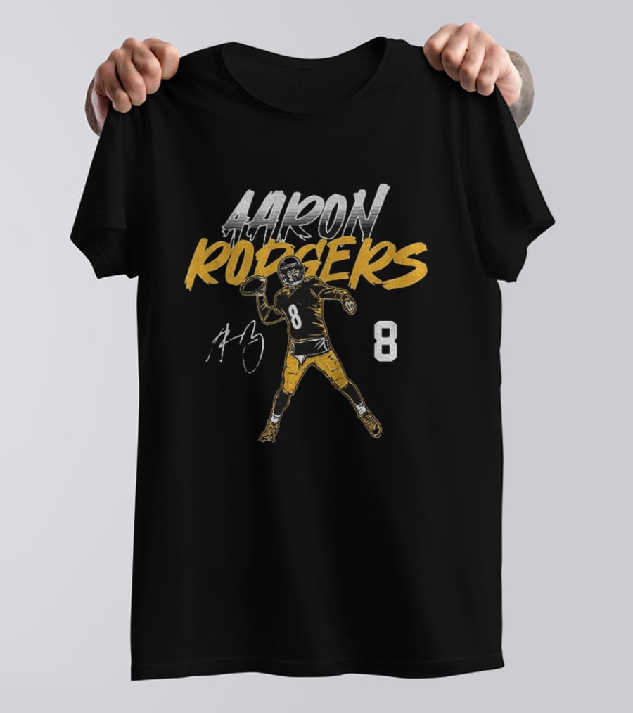 Aaron Rodgers 8 Pittsburgh Football Player Pose T-Shirt