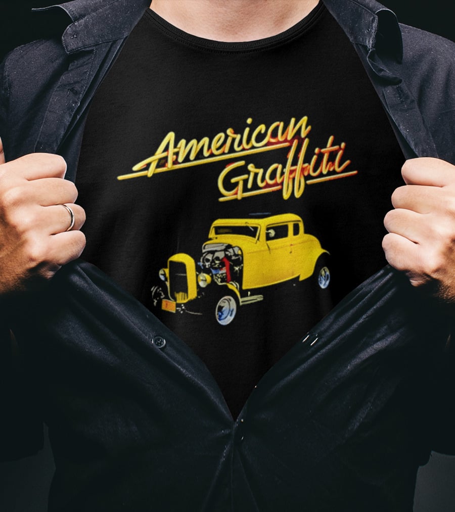 American Graffiti Yellow Deuce Coupe Hot Rod Car T-Shirt
