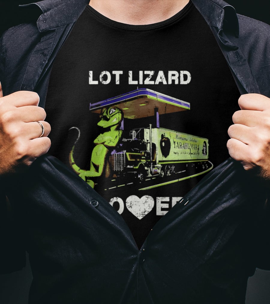 Lot Lizard Lover Gecko Trucking Diesel Humour T-Shirt