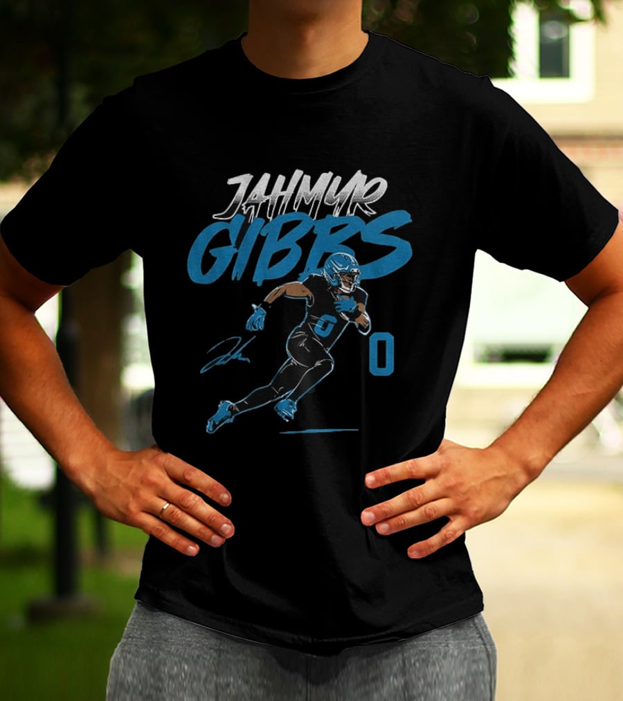 Jahmyr Gibbs Detroit Lions NFLPA Football Player Zero Jersey Number 0 T-Shirt
