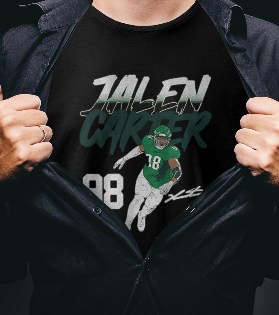 Jalen Carter Philadelphia Eagles 98 Football Player Signature T-Shirt