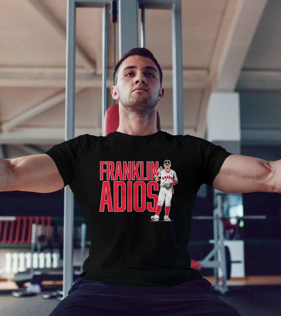Franklin Arias Adios Baseball Player Gesture In Red And White Uniform T-Shirt