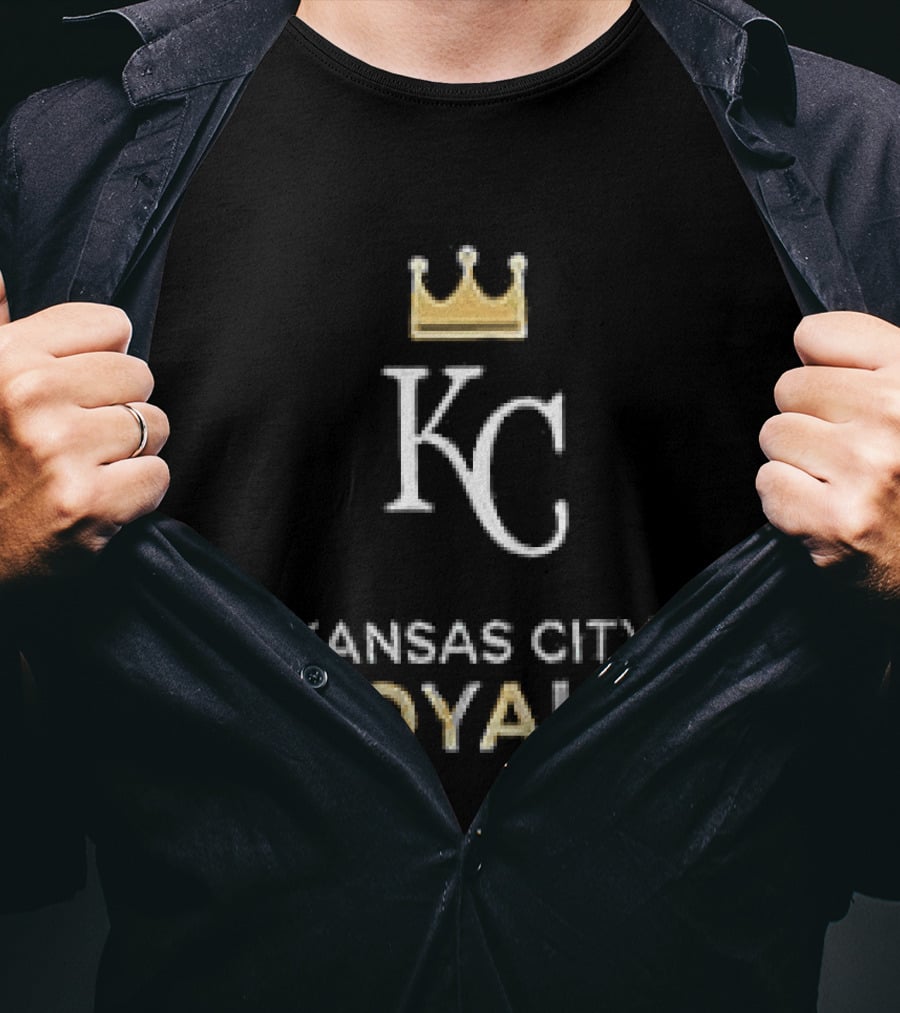 Kansas City Royals Skull Bat Crossed Baseball KC Crown T-Shirt
