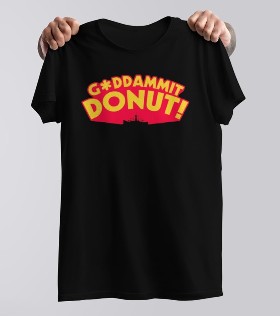 Gddammit Donut Goddammit Crown Starburst Red Yellow T-Shirt