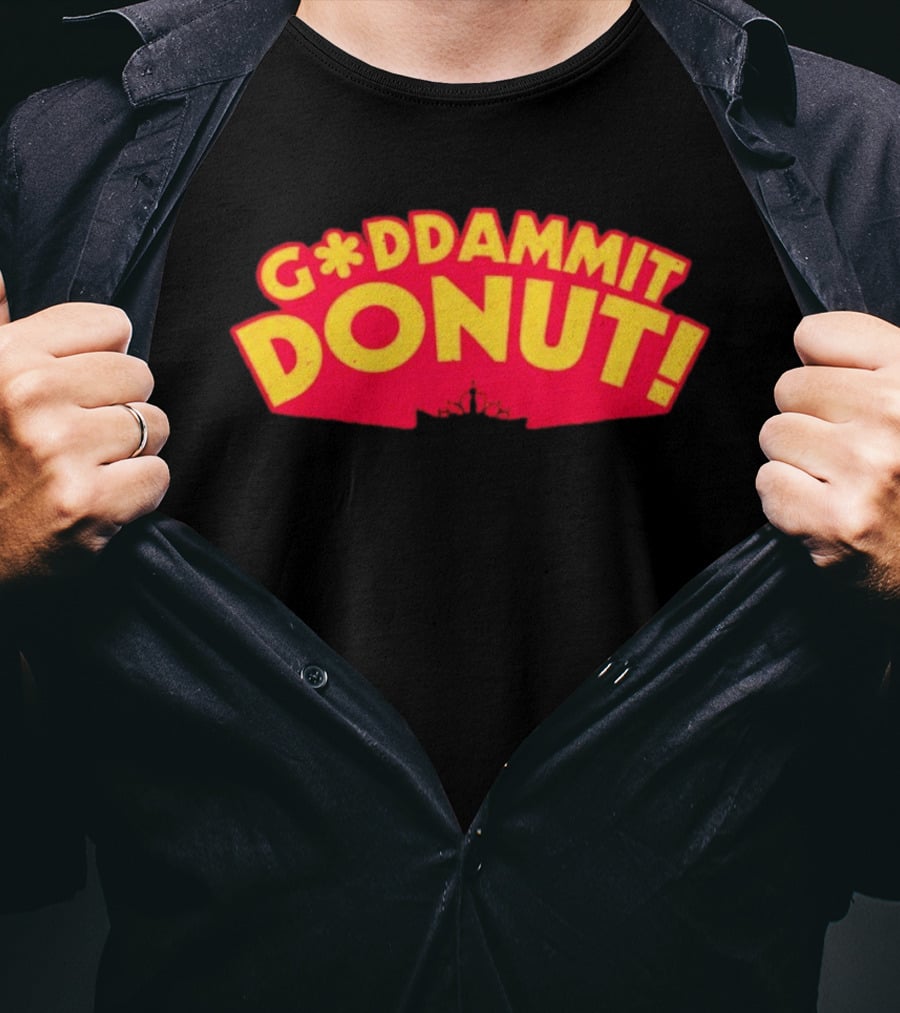 Gddammit Donut Goddammit Crown Starburst Red Yellow T-Shirt