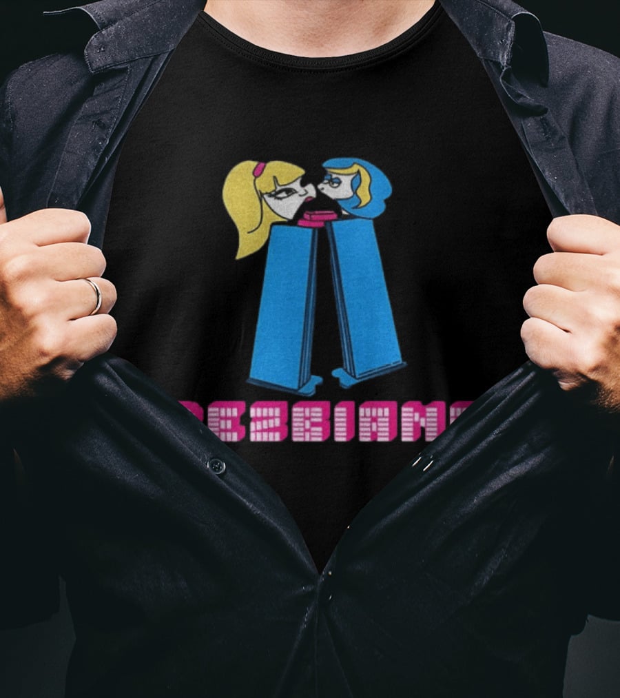 Pezbians The Powerpuff Girls Pez Dispenser Mashup T-Shirt