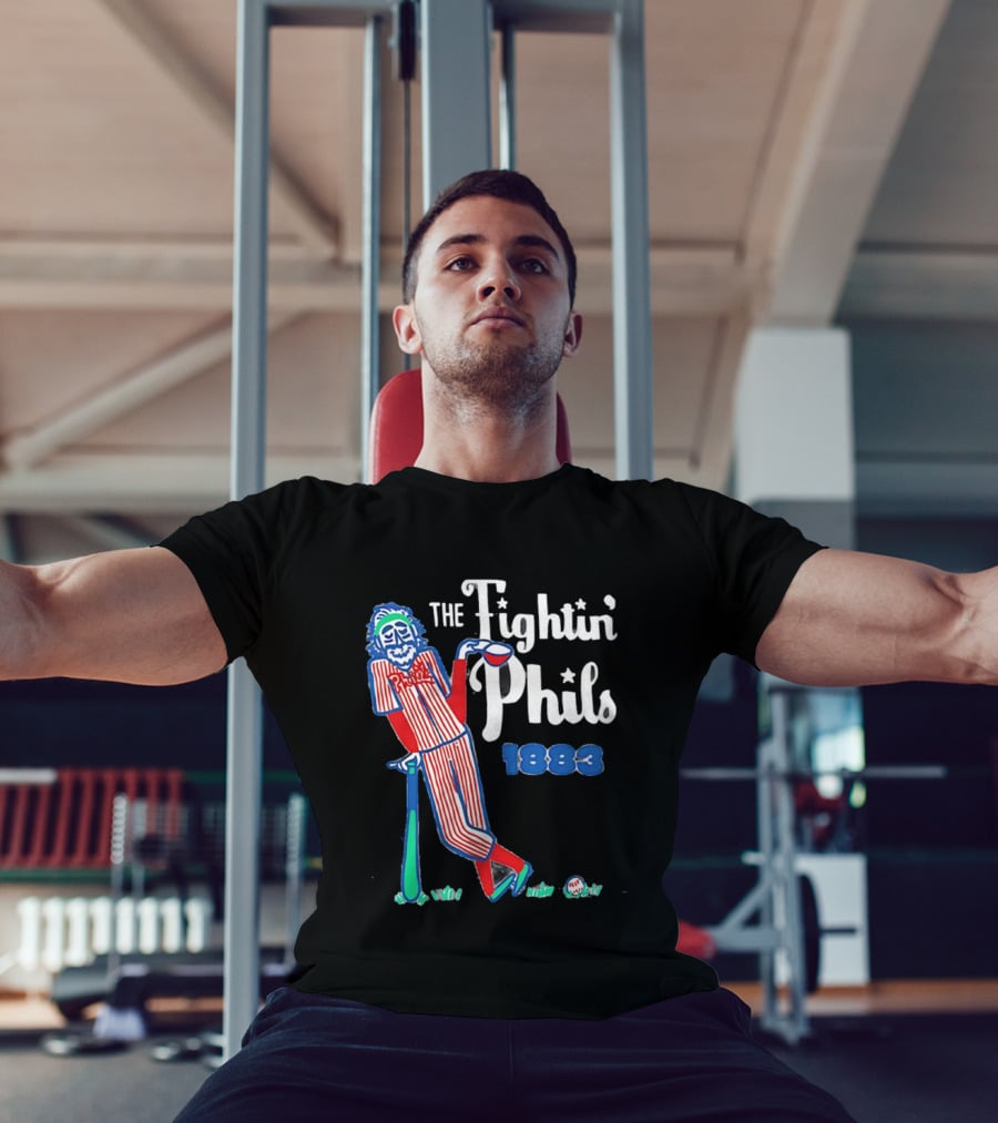 Phillies The Fightin' Phils 1883 Vintage Baseball Character With Bat And Ball T-Shirt