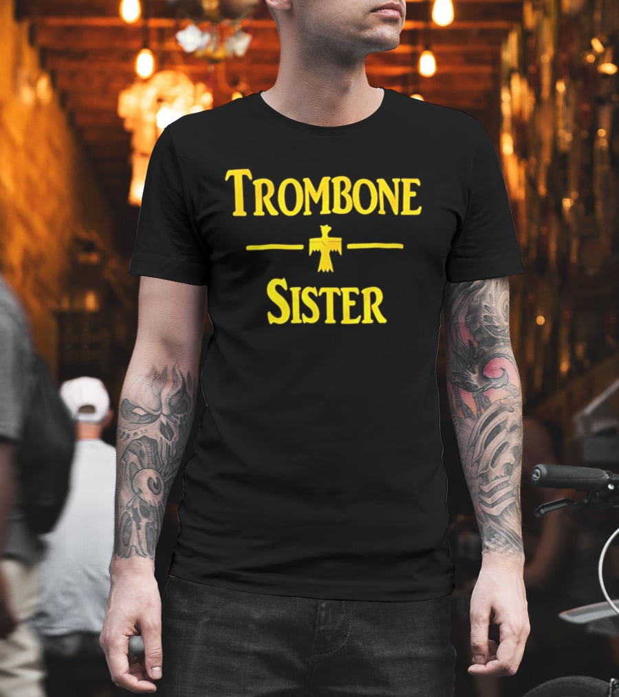 Trombone Sister Yellow Thunderbird Between Lines T-Shirt
