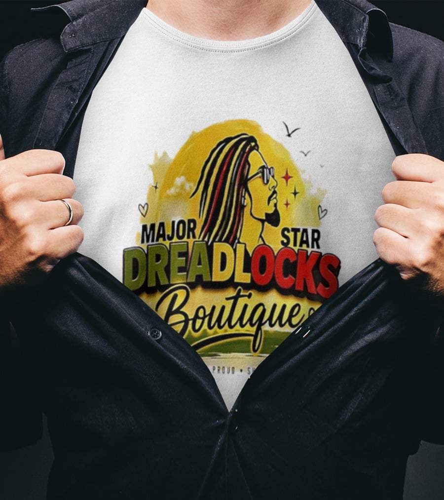Major Star Dreadlocks Boutique Be You Shine Always Rastafarian Man Profile T-Shirt
