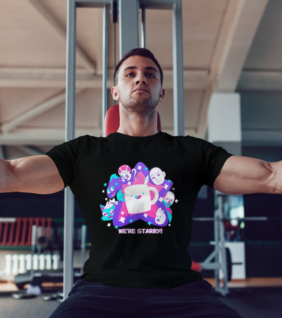 We're Starry Colorful Cartoon Characters And Happy T-Shirt