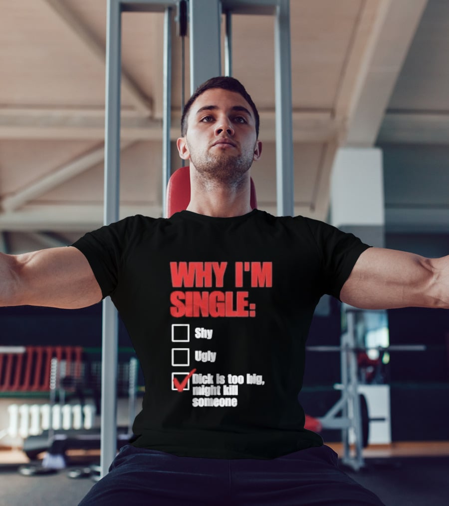 Why I'm Single Checklist Shy Ugly Dick Is Too Big Might Kill Someone Red Check Mark T-Shirt