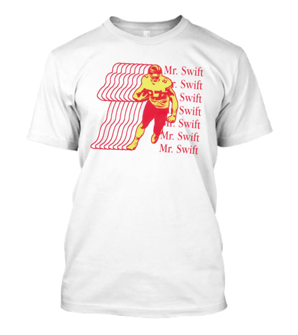 Mr. Swift Travis Kelce Football Player Graphic With Psychedelic Wave T-Shirt