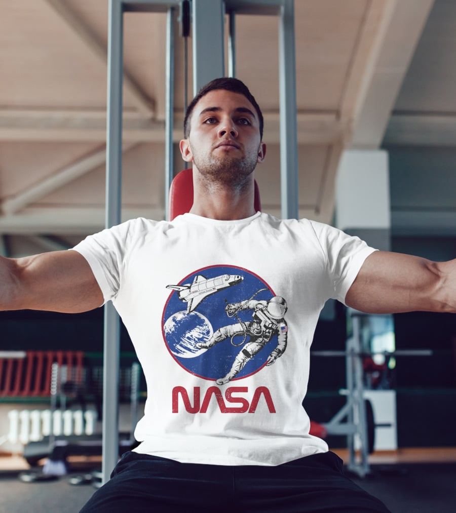 NASA Space Shuttle And Astronaut Earth Scene T-Shirt