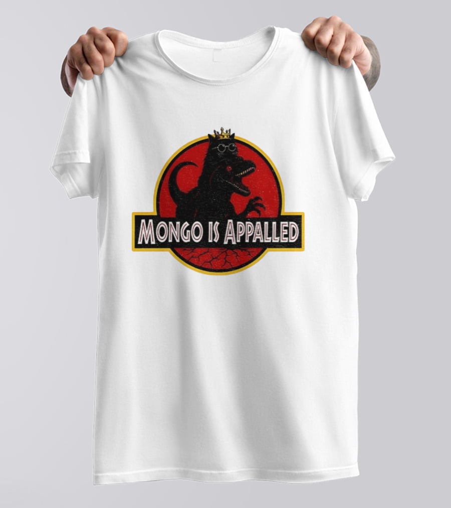 Mongo Is Appalled Dinosaur Crown Sunglasses Red Circle T-Shirt