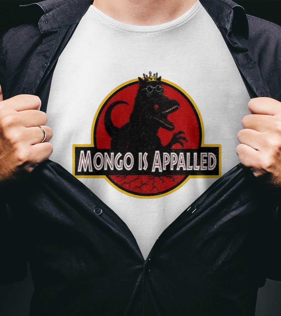 Mongo Is Appalled Dinosaur Crown Sunglasses Red Circle T-Shirt
