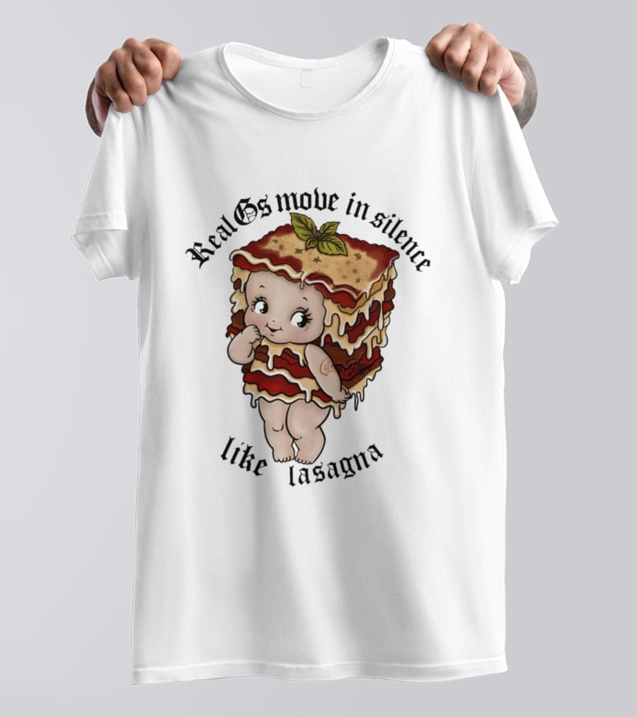 Real Gs Move In Silence Like Lasagna Baby Food Cute Pasta T-Shirt