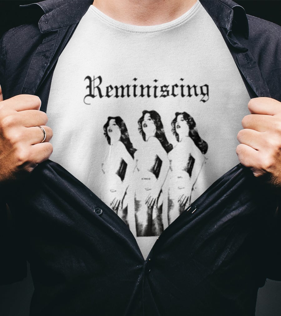 Reminiscing Gothic Three Repeating Pinup Women Halftone T-Shirt