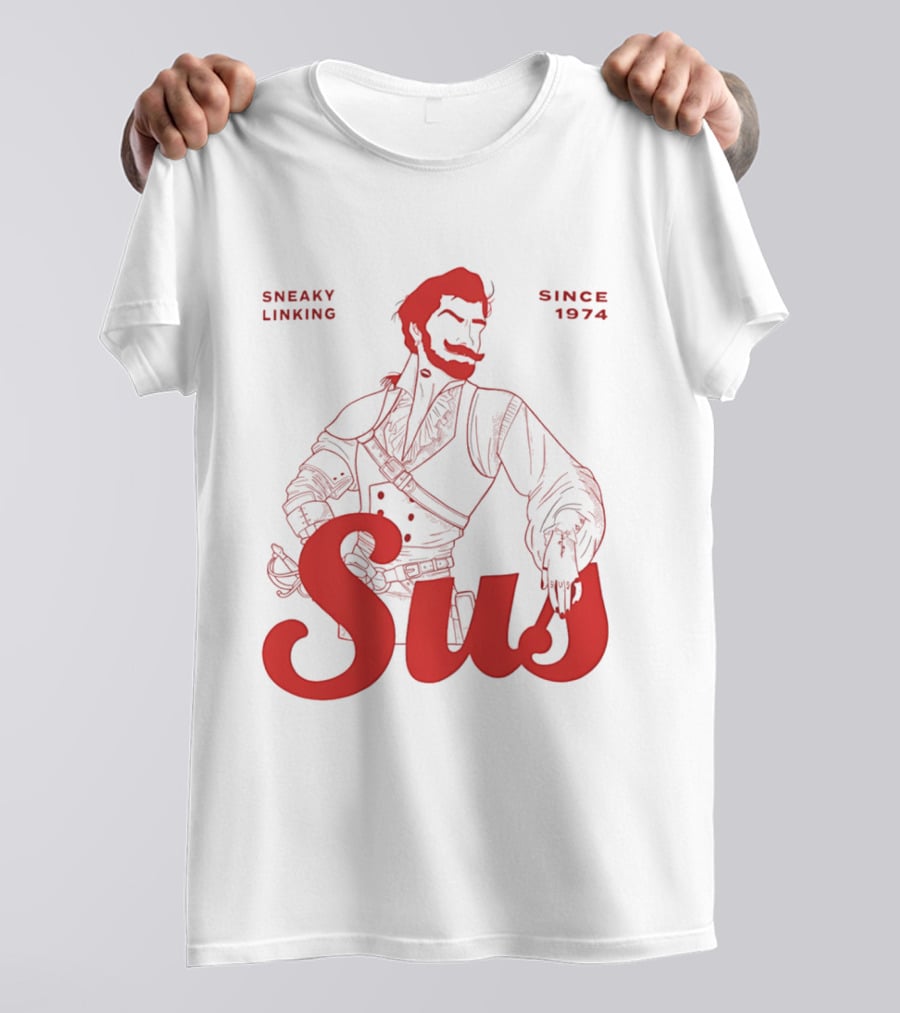 Sneaky Linking Since 1974 Sus Man Red Western T-Shirt