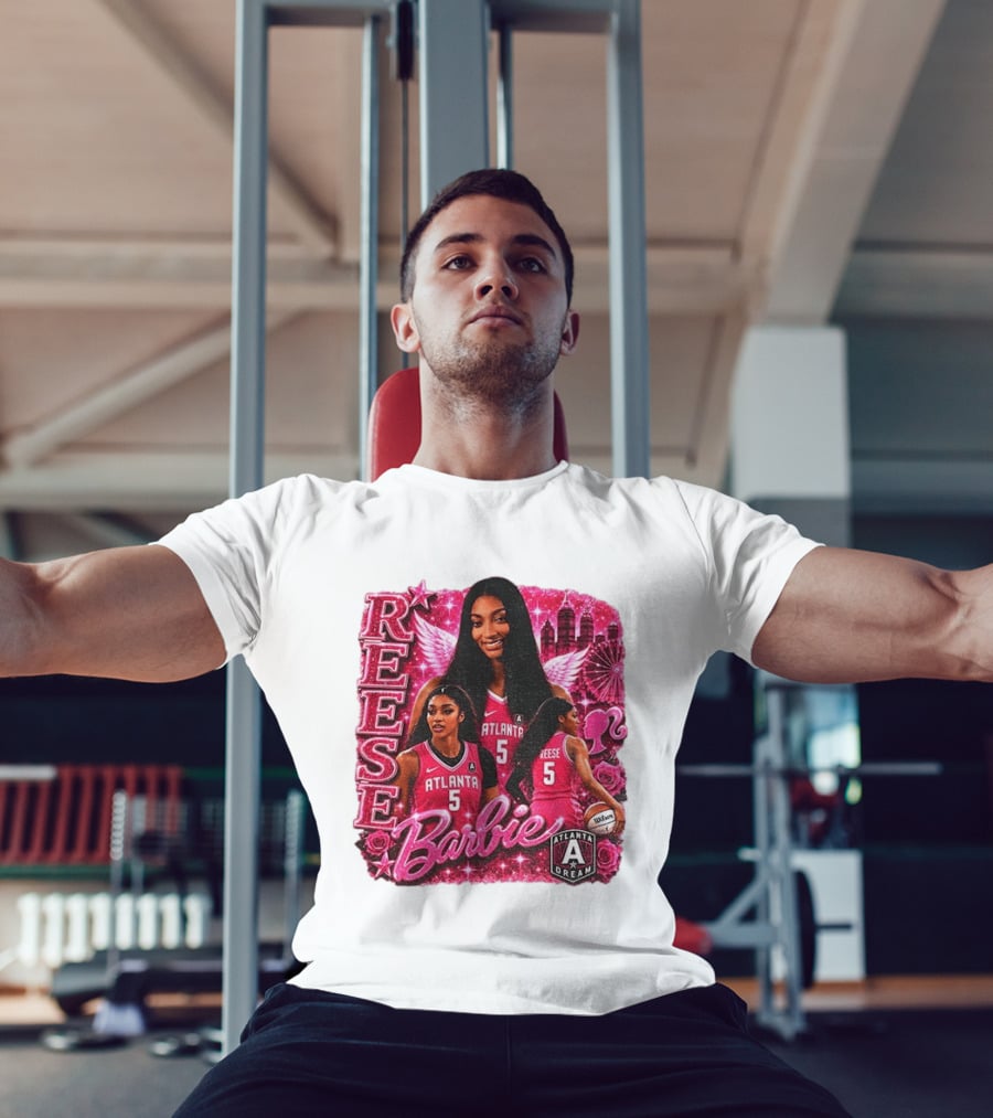 Angel Reese Atlanta Dream Barbie Pink Basketball Collage WNBA T-Shirt