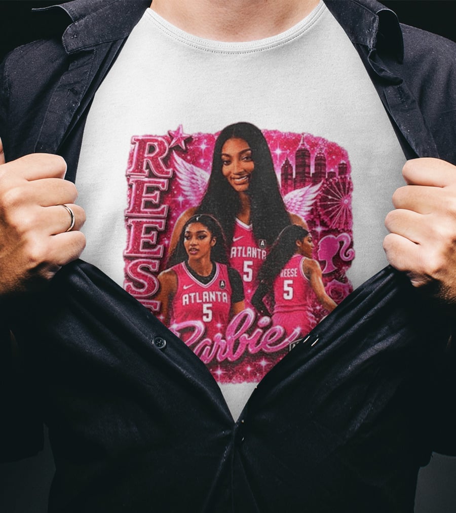 Angel Reese Atlanta Dream Barbie Pink Basketball Collage WNBA T-Shirt