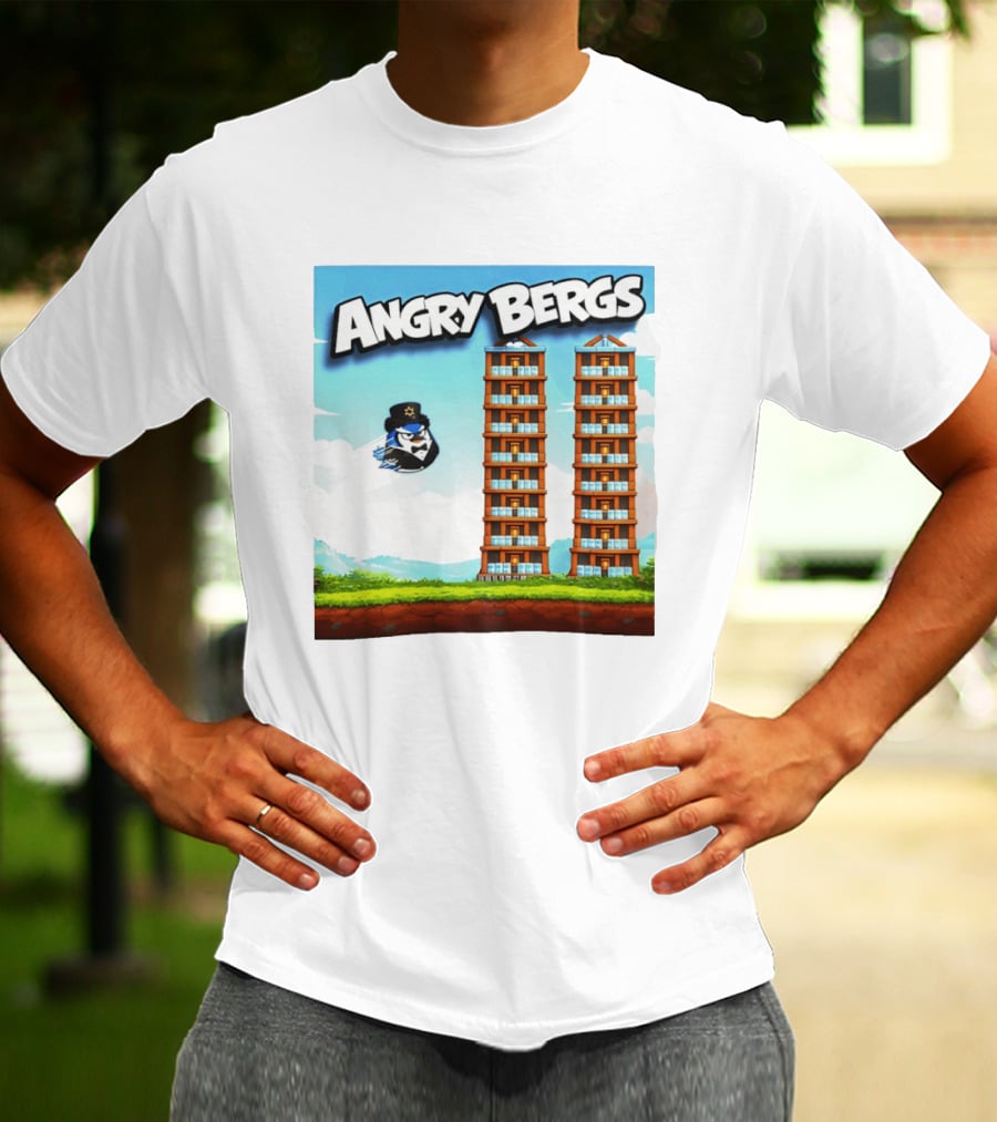 Angry Bergs Funny Parody Building Smash блоки Stack Game T-Shirt